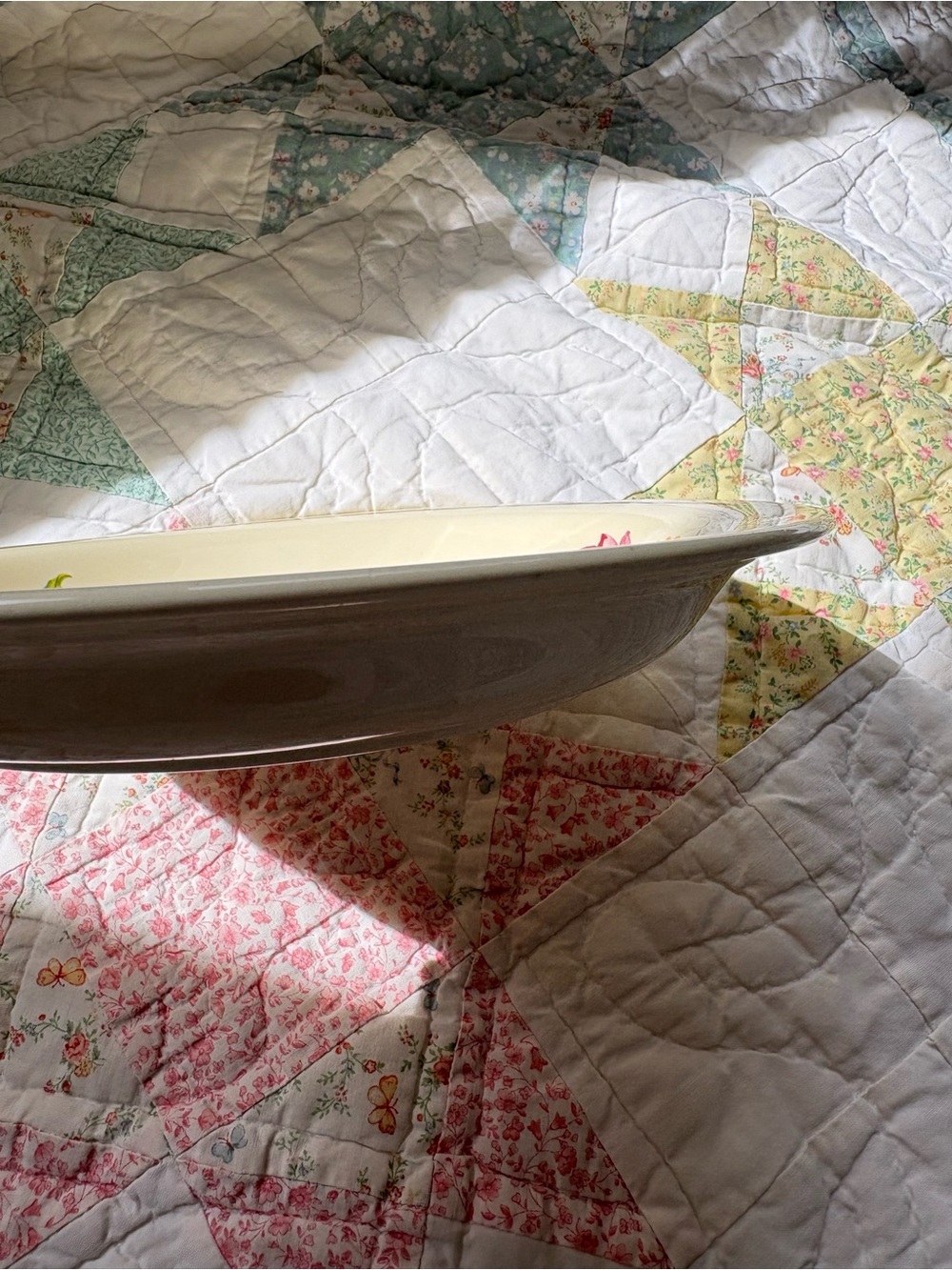 Vintage Kitchen Kraft Cream Floral Ceramic Serving Plate Bowl Floral Tulip MCM - Picture 11 of 14